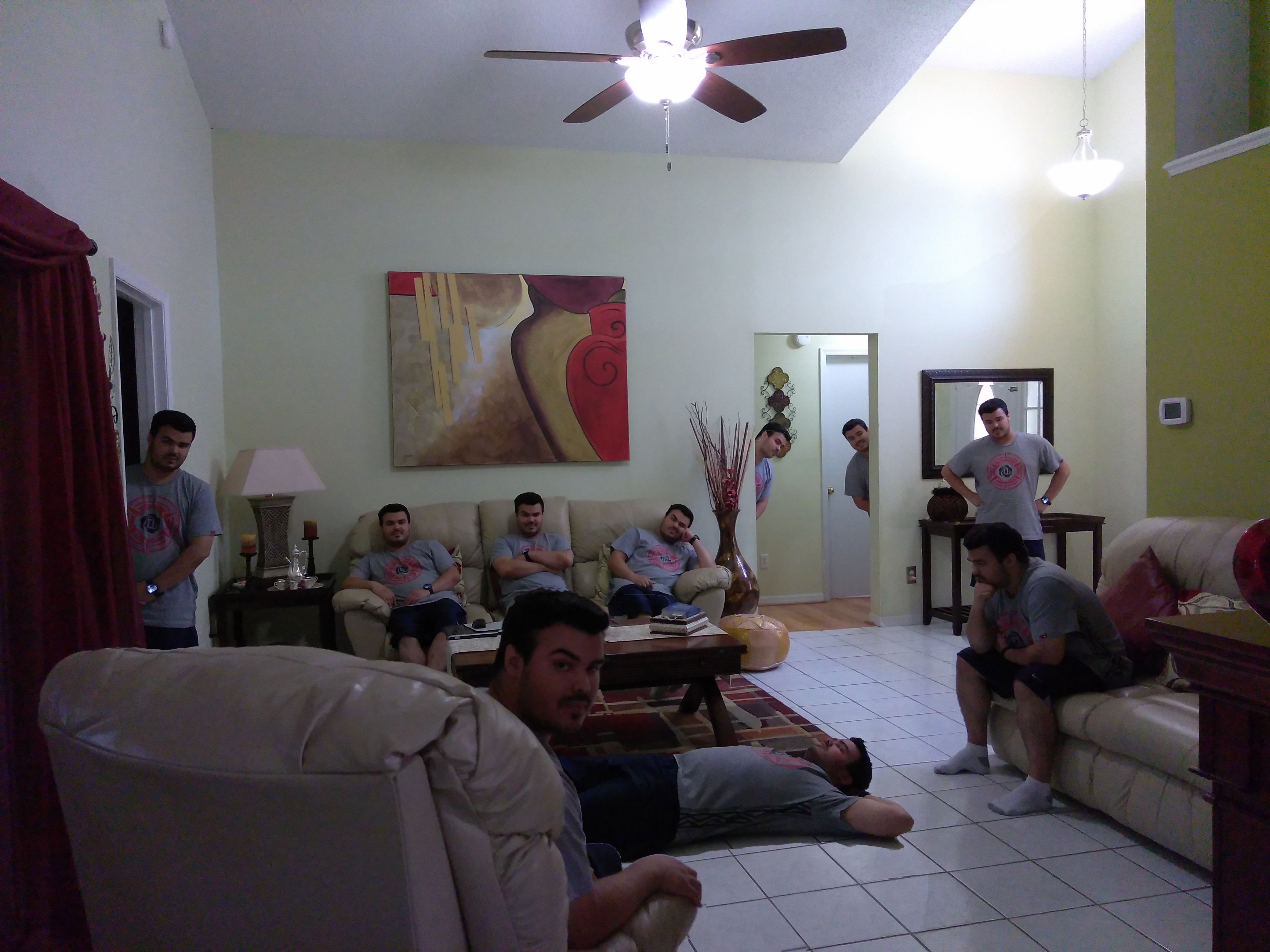 photoshop picture of 10 denis' in a room